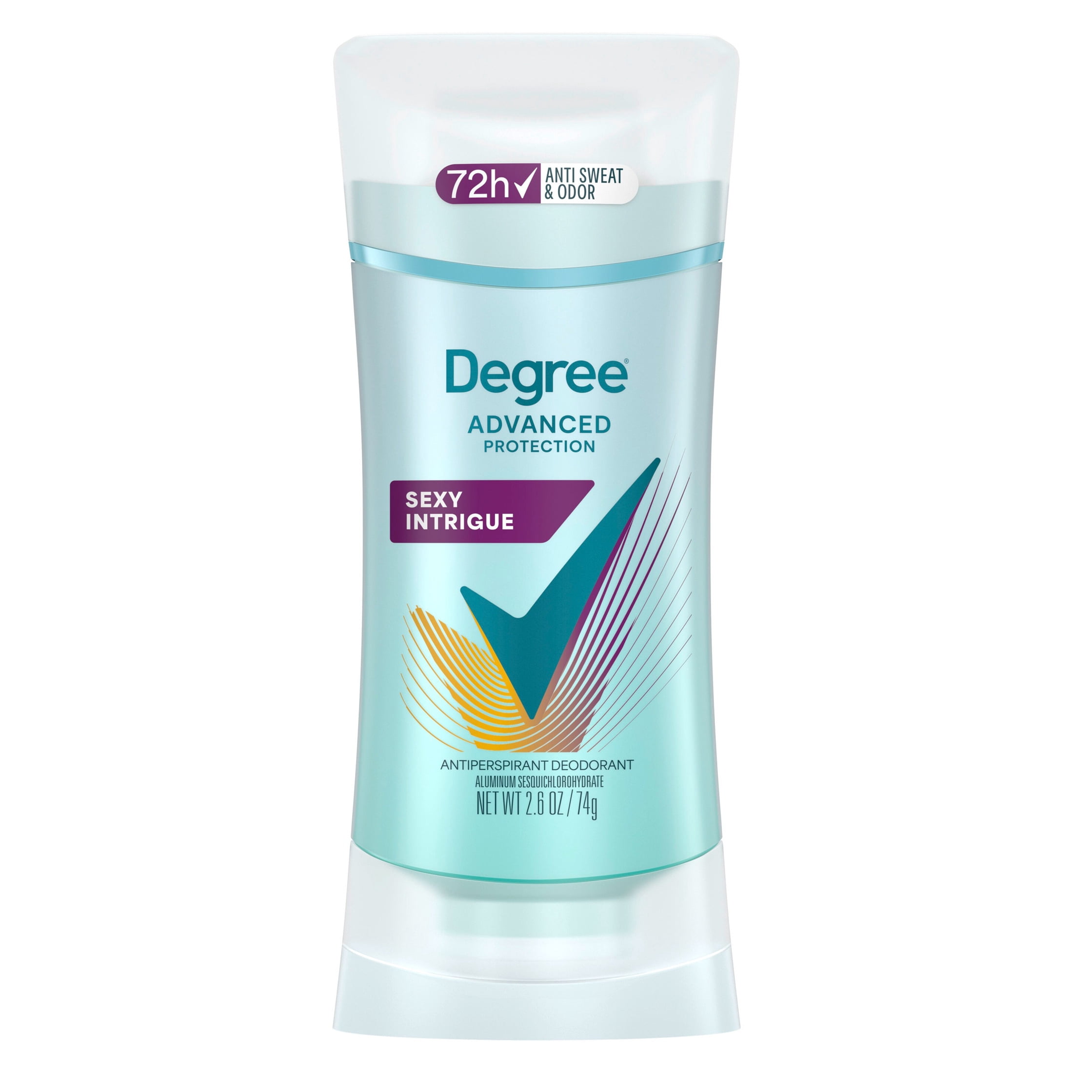 Degree Antiperspirant Deodorant 72-Hour Sweat & Odor Protection Sexy Intrigue Antiperspirant Deodorant For Women with Body Heat Activated Technology, 2.6 oz