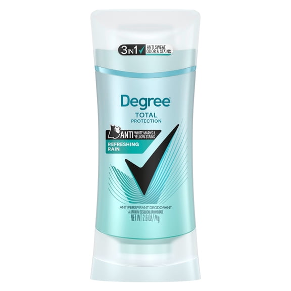 Degree Antiperspirant Deodorant Anti-White Marks & Yellow Stains Black+White Pure Rain 72-hour Sweat and Odor Protection, 2.6 oz