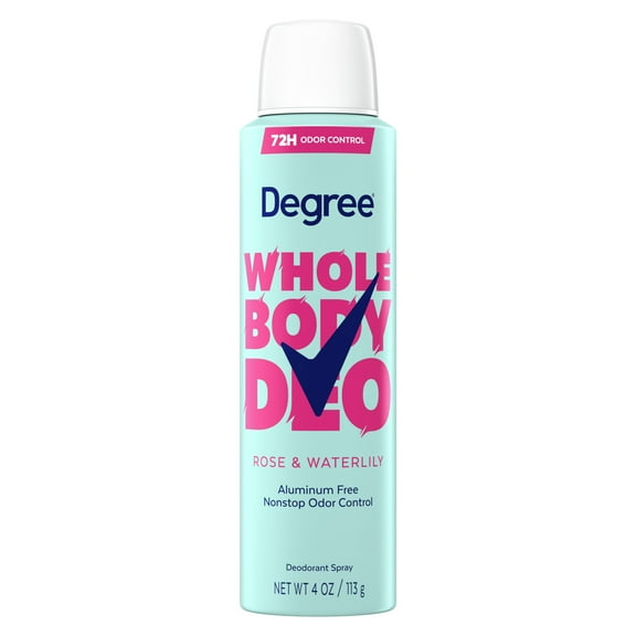 Degree Women Whole Body Deodorant Spray for Women Rose & Waterlily Scent Aluminum Free, 4 oz