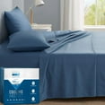 thumbnail image 1 of Degrees of Comfort Coolmax Cooling Sheets Set for Twin XL Size Bed, Moisture Wicking for Night Sweats Best Comfort, Cool Sheets for Hot Sleepers During Warm Weather with Deep Pocket, Blue-3PC, 1 of 16
