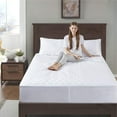 thumbnail image 1 of Degrees Of Comfort Heated Mattress Pad Twin Size | Zone Heating Electric Bed Warmer W/Auto Shut Off | Fit Up to 15 Inch | 12.5ft Long Cord - 39x75 Inch, White, 1 of 6