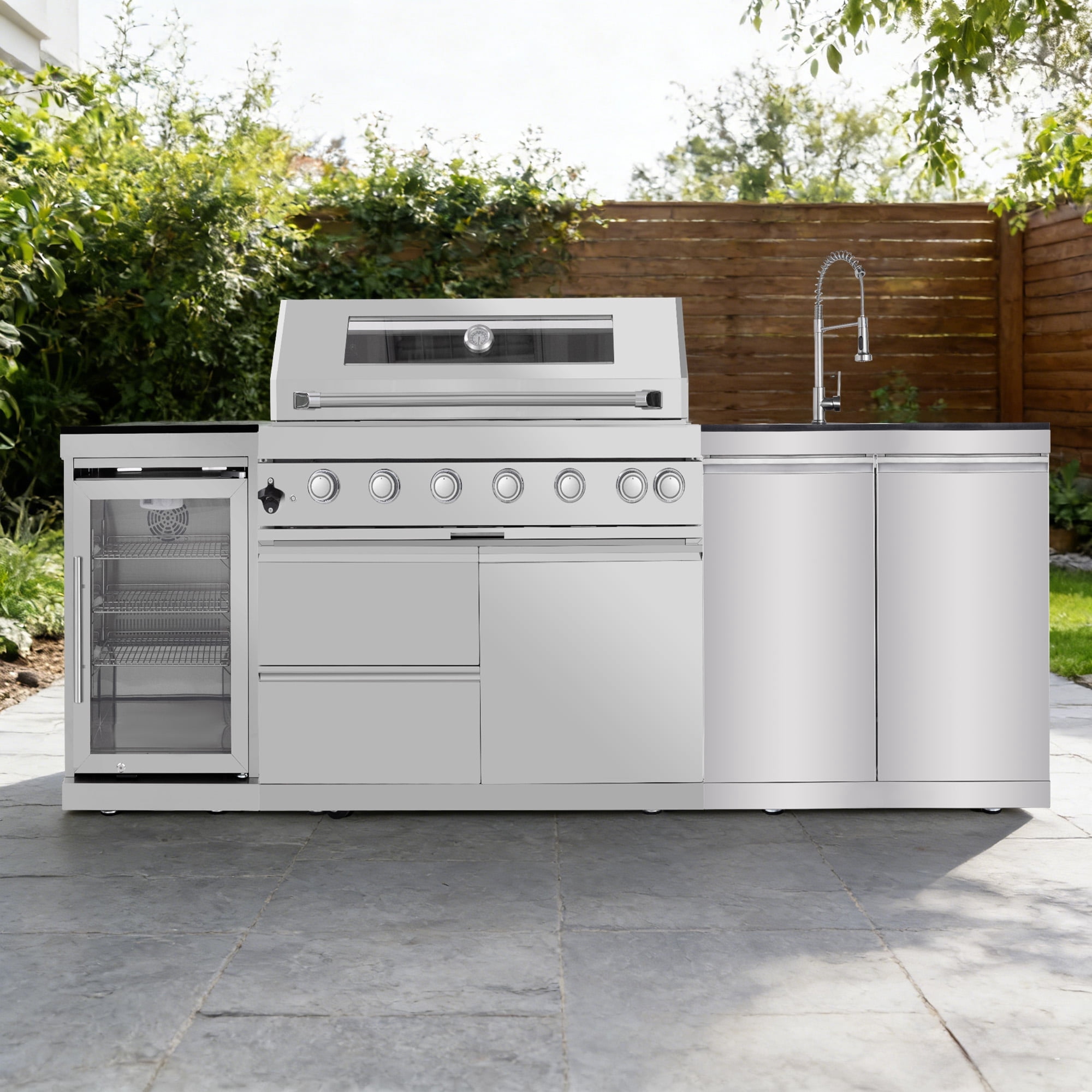 Daheat 43-Inch 6-Burner 85000 BTU Stainless Steel Gas Modular Outdoor ...