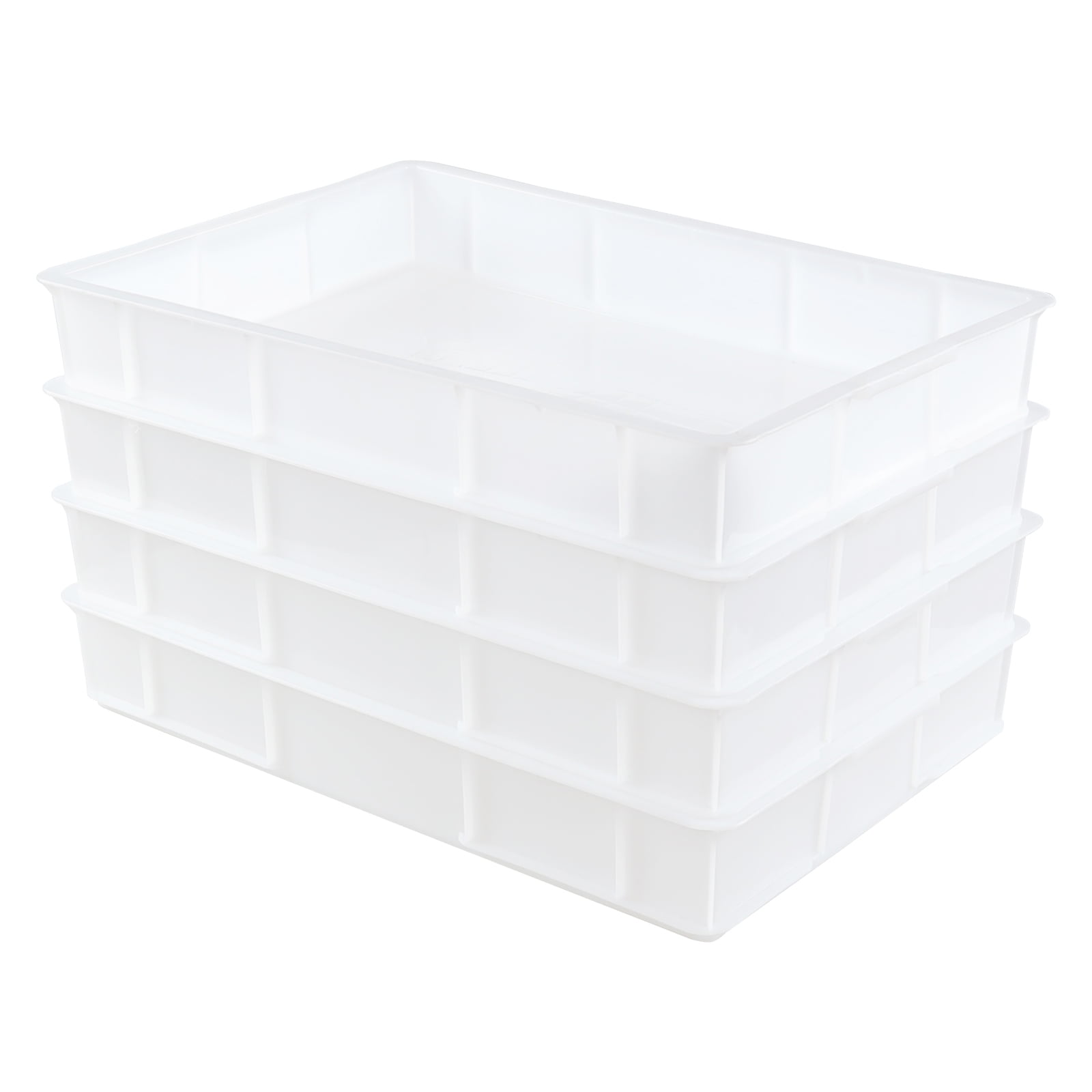 Dehouse 4 Packs Dough Proofing Box, White Commercial Stackable Pizza ...