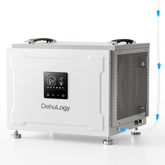 DehuLogy 24 Pints Commercial Dehumidifier with Pump and Hose for Crawlspace