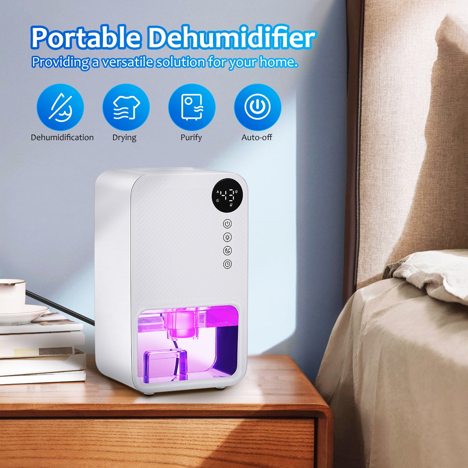 Dehumidifier, 37OZ Dehumidifiers for Room Home, (800 sq. ft.) Quiet ...