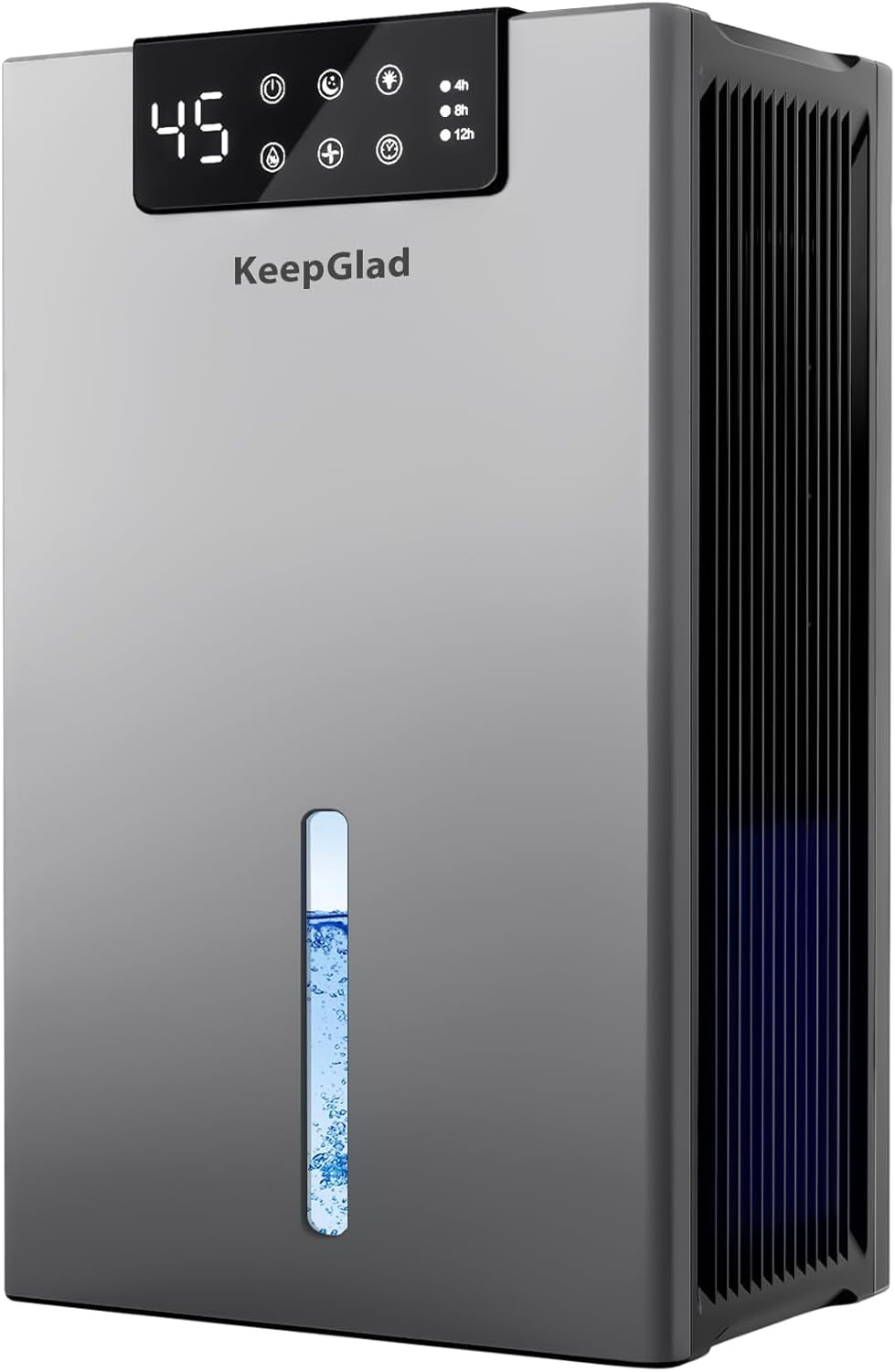 Dehumidifier, 98OZ Dehumidifiers for Home(1000sq.ft), Humidity Display Dehumidifier Basement Bathroom Bedroom, Auto Shut Off, Washable Filter, Drain Hose, Timer, 7 Ambient Lights, Gray