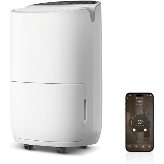 Dehumidifier for  & Basement, Up to 2000 Sq. Ft, 35 Pints (95?F, 90% RH), 37dB Ultra Quiet with Sleep Mode, App Control,  Lock & Continuous Drain Hose Included