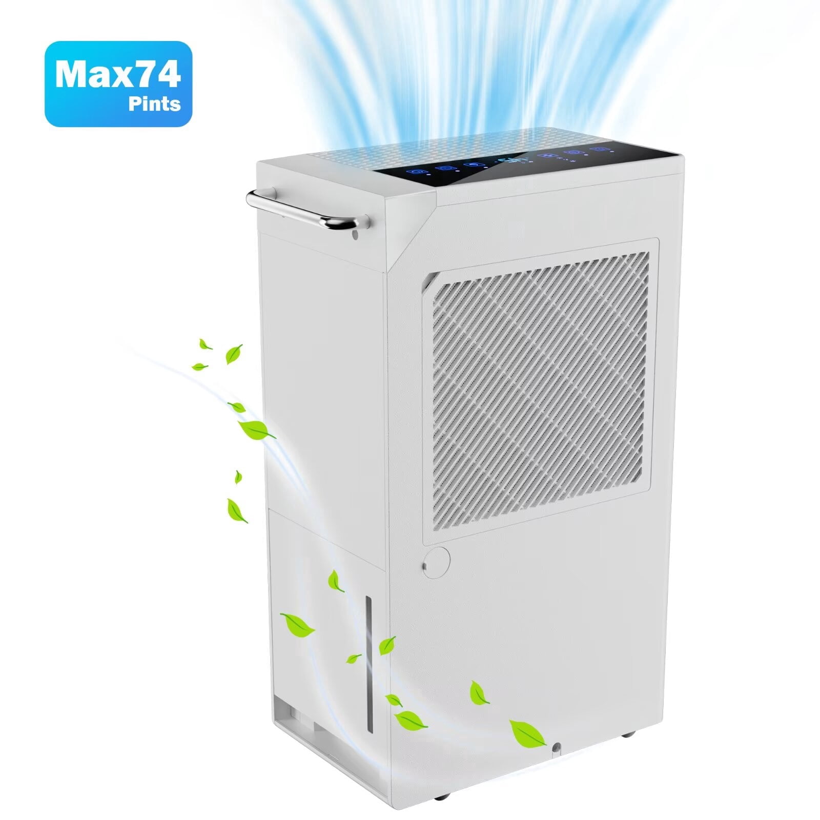 Dehumidifier for Basement & Home, Max 74 Pints, 5000 Sq.ft, Auto Shut Off, Dehumidifier with Drain Hose for Bathroom, Large Room, Garage(Black Display)