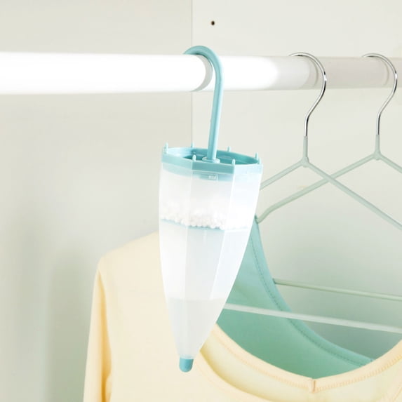 Dehumidifier Hanging Bag - 1500ml Capacity Calcium Chloride Moisture Absorber for Closets, Basement, Laundry Rooms, Bathrooms w/Umbrella Design, Reusable