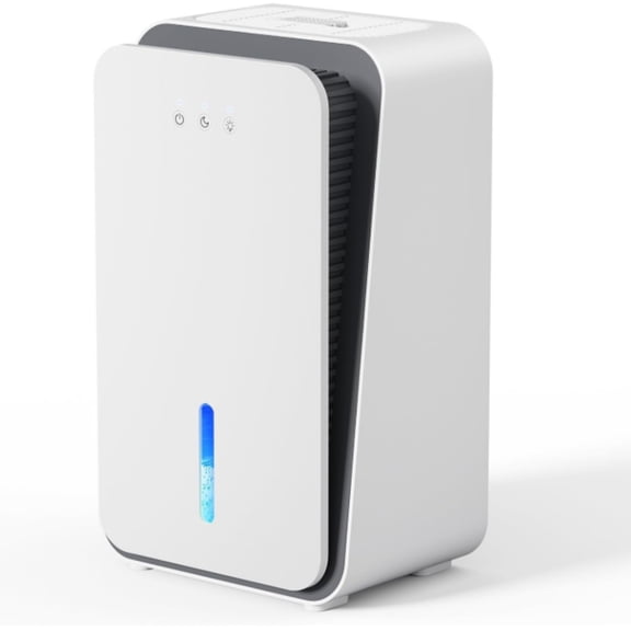 Dehumidifier for Home, 1000 sq.ft Dehumidifier with Auto Shut Off, 7-Color LED Light Built-in Aromatherapy Diffuser, Ultra-Quiet Dehumidifiers for Bedroom, Bathroom, Basement (Pale White)