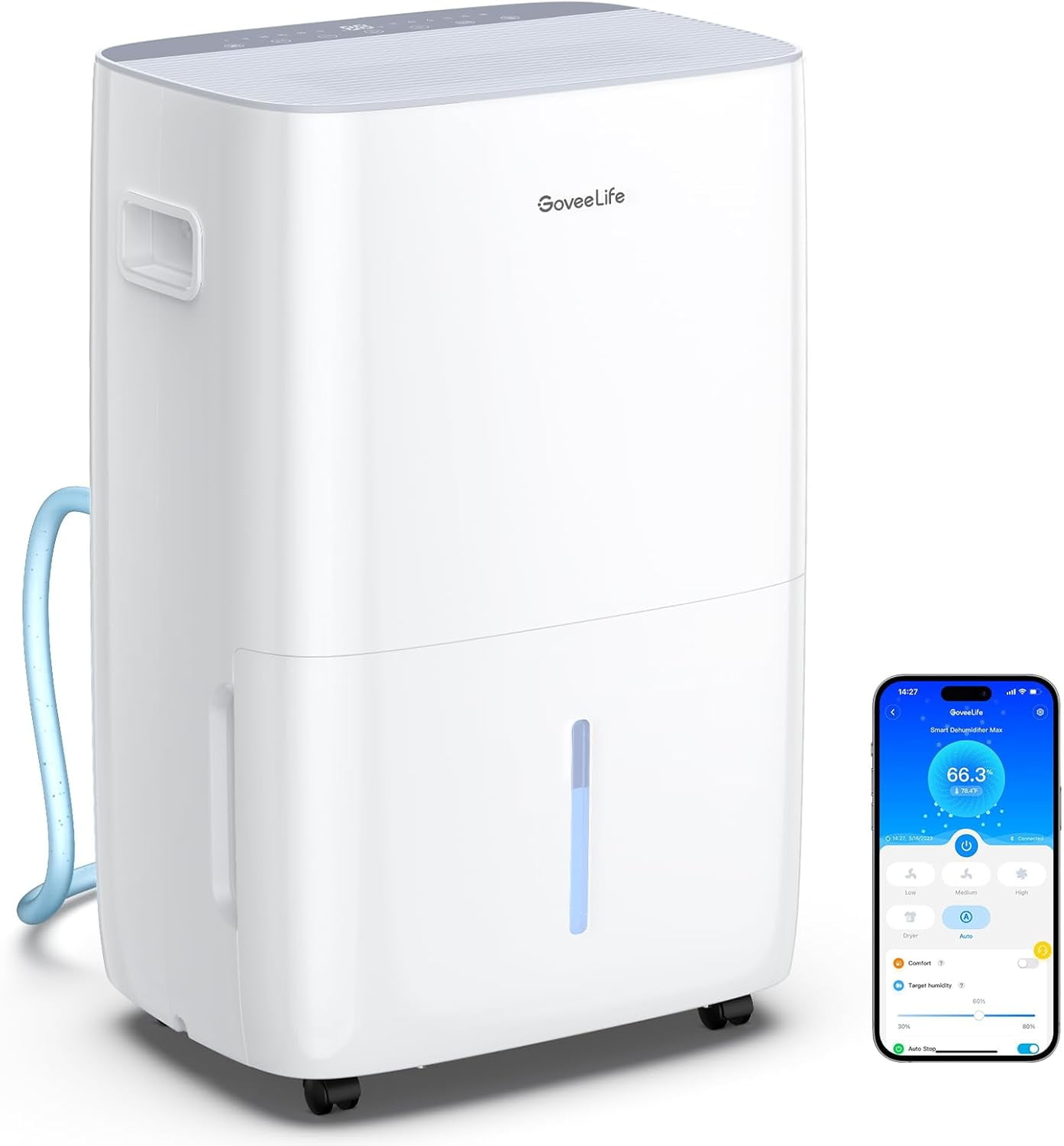 Dehumidifier for Home 4,500 Sq.Ft, 50 to 109 Pint Smart Auto Humidity Control, Drain Hose, 2.0Gal Bucket, Compressor Dehumidifiers for Basement with Auto Shut Off, Bathroom, Bedroom, Garage