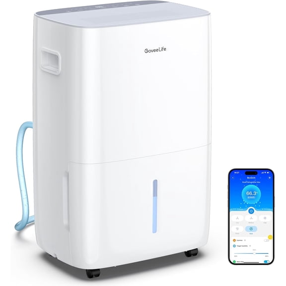 Dehumidifier for Home 4,500 Sq. Ft. 50 to 137 Pint with Pump, Drain Hose, Smart Dehumidifier for Basement with Humidity Control, Auto Shut Off/Defrost, 5 Modes, Bedroom, Bathroom, Gara