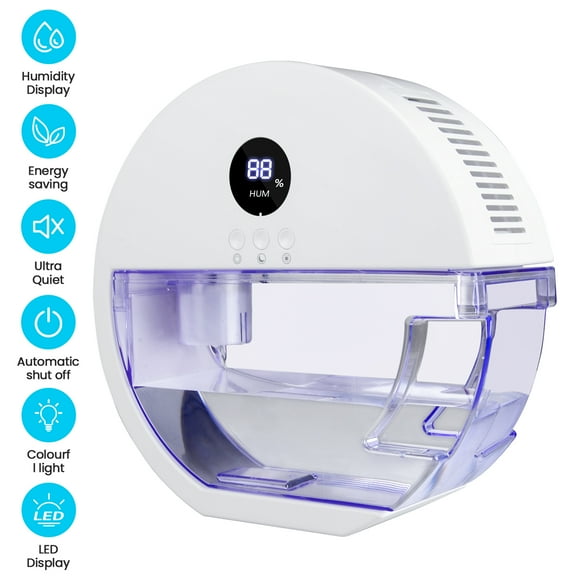 Dehumidifier for Home Room,4-Pint 68oz&1900ML Water Tank Auto-Off Dehumidifier Energy Efficiency Humidity Display 12H Timer 7 Colors Light Portable Mini Dehumidifier for Small Room,Bathroom,Basement