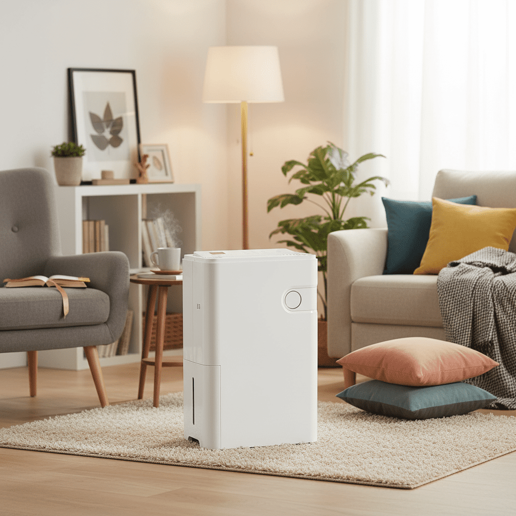 Dehumidifier for Basements, 9 Pint Dehumidifier with Auto Defrost & Drain, 24H Timer, Covers 2,500 Sq. ft for Home, Bedroom, Bathroom