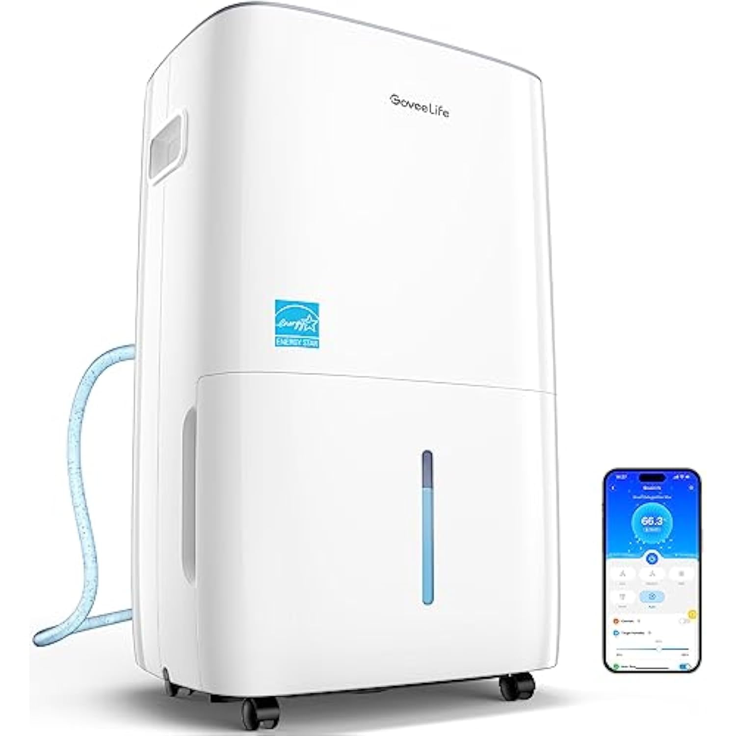 Dehumidifier for Home 4,500 Sq.Ft, 50 to 109 Pint Smart Auto Humidity Control, 2.0Gal Bucket, for Basement, Bathroom, Bedroom, Garage