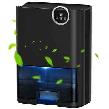 SZRSTH Dehumidifier for Home, 70 OZ Water Tank (500 sq ft) Auto Shut off Small Dehumidifiers for Bedroom Bathroom with 5 Colors LED Lights, Black