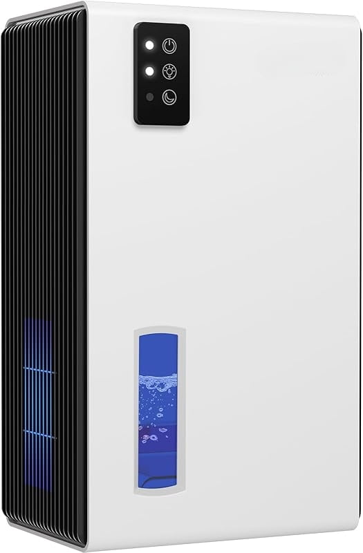 Dehumidifier for Home, 95 OZ Water Tank, (1000 sq.ft) Dehumidifiers for Bathroom Bedroom Basement with Auto Shut Off,7 Colors LED Light(White)