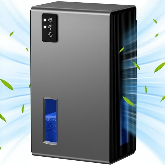 EGEH Dehumidifier for Home, 95 OZ Water Tank, 800 sq.ft Auto Shut Off Small Dehumidifiers for Bathroom Bedroom with 7 Colors LED Light (Gray)