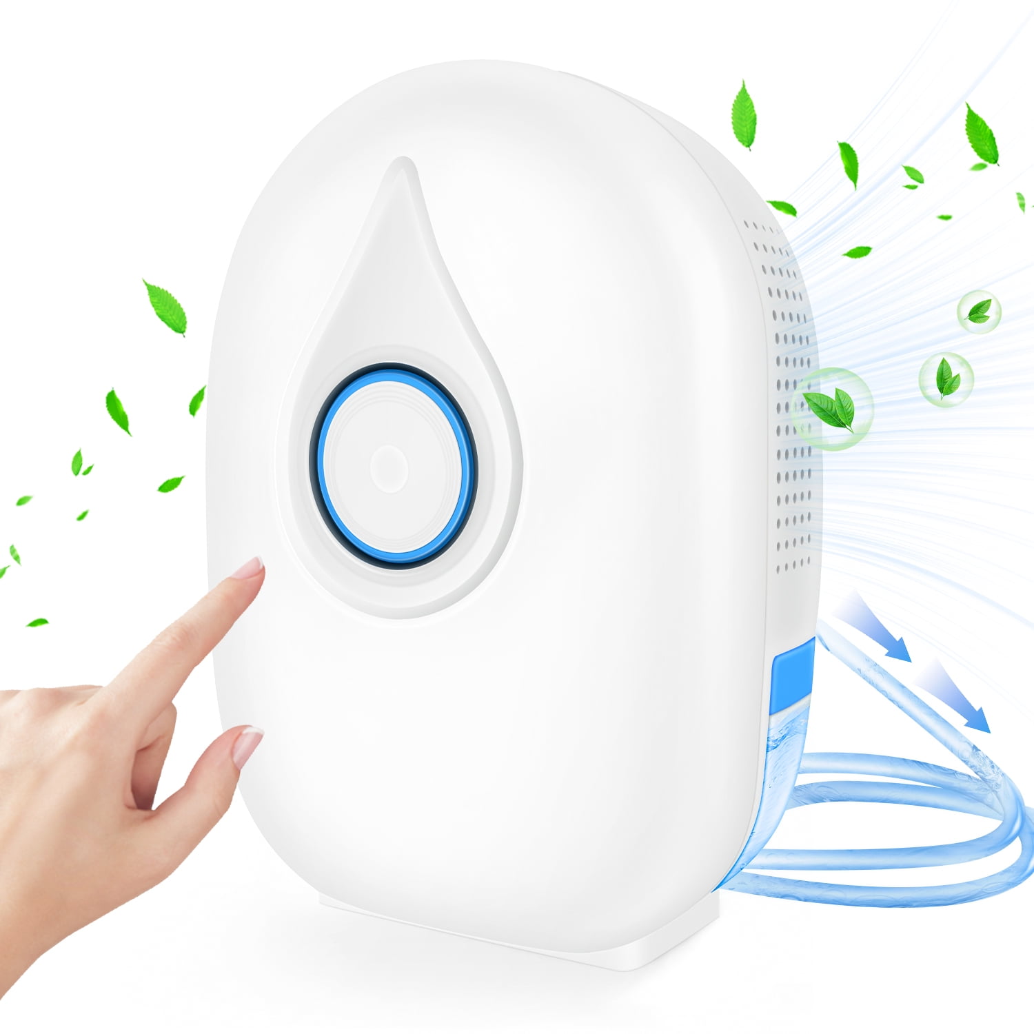 2-Pint Dehumidifier for Room Home with Drain Hose,HopePow Ultra Quiet 1,000 Sq. ft Coverage Area Energy Saving Efficiency Portable Dehumidifier for Bedroom,Small Room,Home