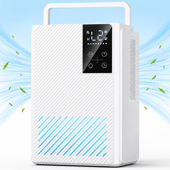 Dehumidifier for Home, 67 oz Water Tank Small Dehumidifier Bedroom Bathroom Auto Shut Off 7 Color LED Light