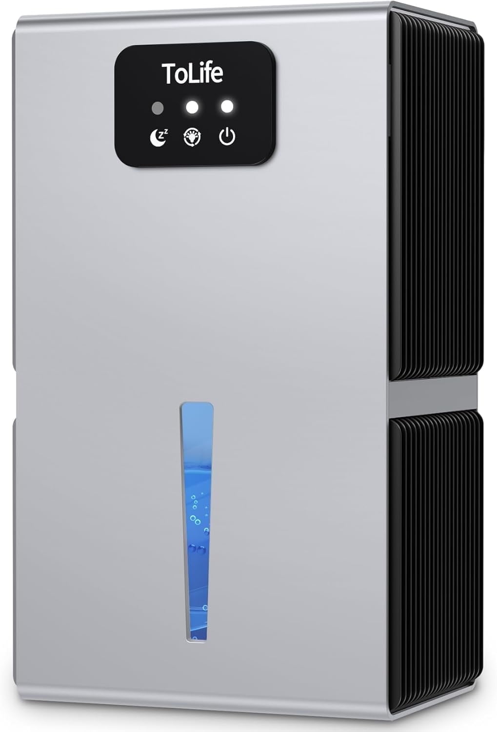 EGEH Dehumidifiers for Bedroom, 95 OZ Dehumidifier for Room with Auto Shut Off, Sleep Mode (950 sq. ft) Portable Dehumidifier for Bathroom, Home, Basement, RV, 7 Colors LED Light, Silver