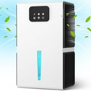 EGEH Dehumidifiers for Home, 62 OZ Dehumidifier for Room with Auto Shut Off, Sleep Mode (800 sq. ft) Portable Dehumidifier for Bathroom, Bedroom, Basement, RV, 7 Colors LED Light, White