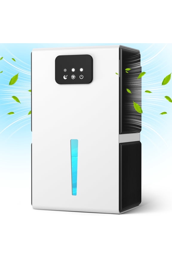 Dehumidifiers for Home, 62 OZ Dehumidifier for Room with Auto Shut Off, Sleep Mode (800 sq. ft) Portable Dehumidifier for Bathroom, Bedroom, Basement, RV, 7 Colors LED Light, White