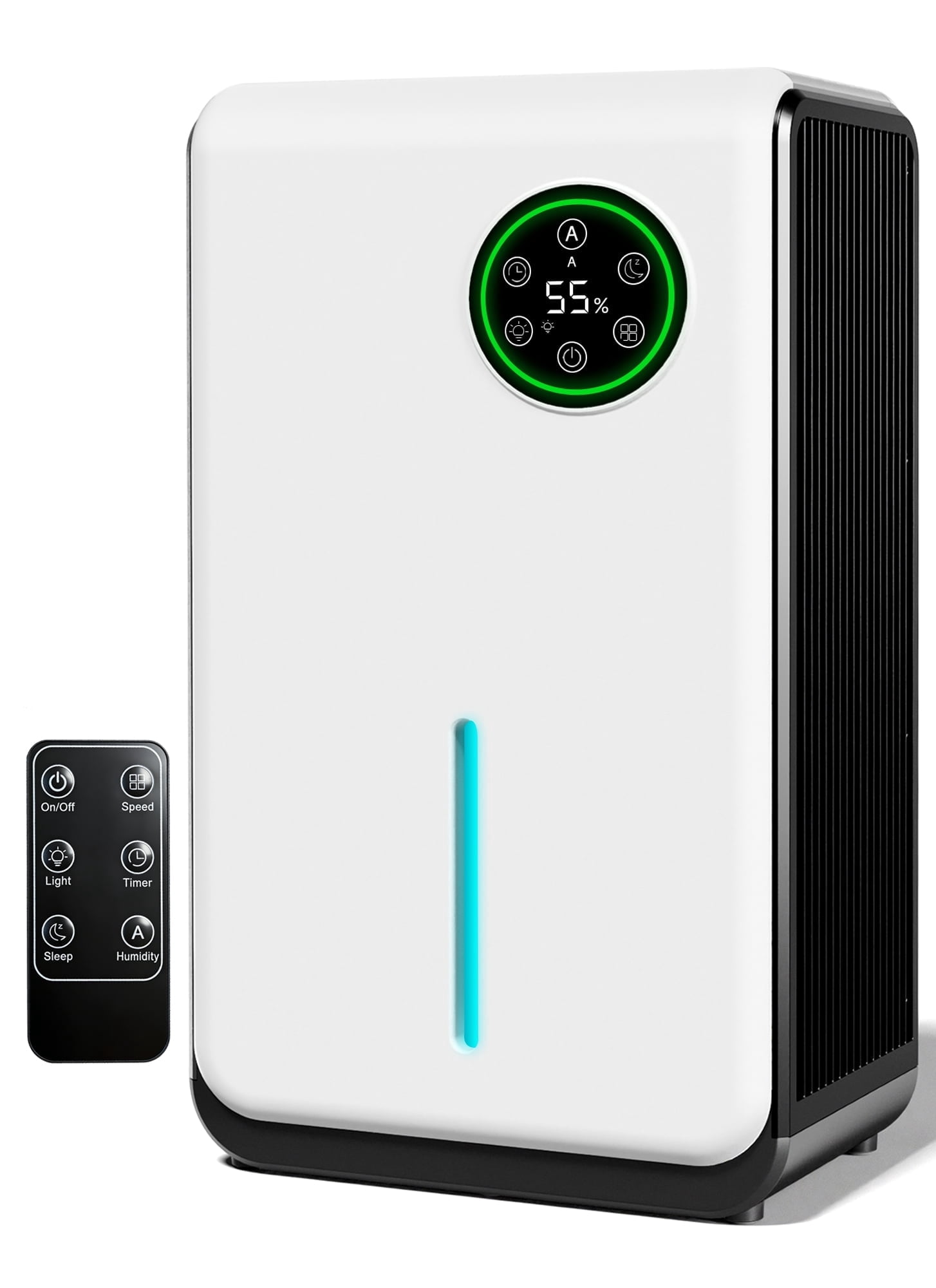 Dehumidifiers for Home, 120 OZ Water Tank, Dehumidifiers for Bathroom Bedroom Basement with Auto Shut Off,7 Colors LED Light(White) 01