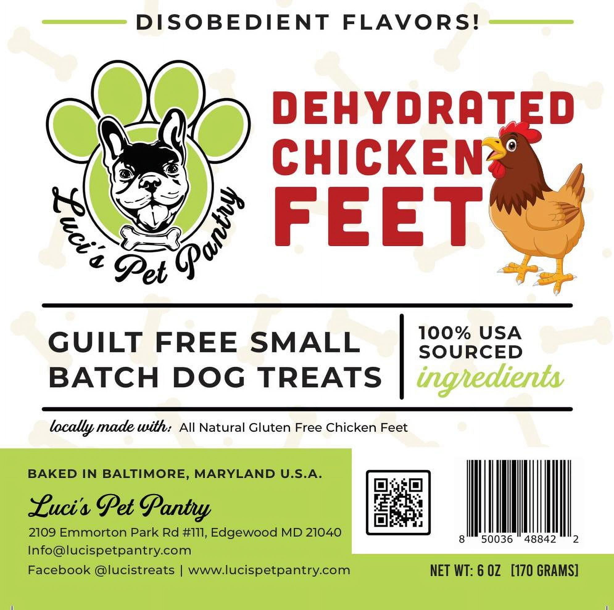 Dehydrated "All Natural Chicken Feet" Homemade Dog & Puppy Treats! Gift Box with 4 - 6 oz. Treat Bags