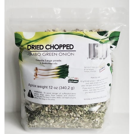 Dehydrated Dried Chopped Jumbo Green Onion Flakes. 12 Oz Bulk Bag Saving! 100% natural