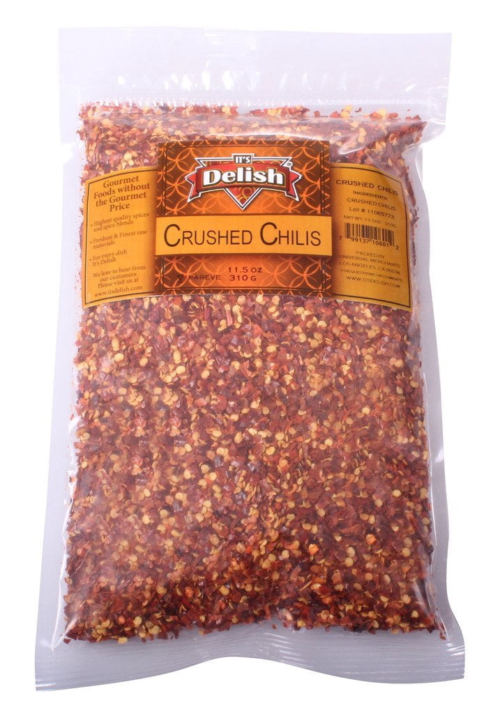 Dehydrated Dried Crushed Chilies Red Pepper Flakes by It's Delish, 2 lbs Bulk Bag  Sealed to Maintain Freshness  Chopped & Dried Vegetable Gourmet Spice Seasoning  Certified Kosher