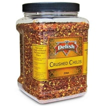 Dehydrated Dried Crushed Chilies Red Pepper Flakes by It's Delish - 22 Oz Jumbo Reusable Container - Sealed to Maintain Freshness - Chopped & Dried Vegetable Gourmet Spice Seasoning - Certified Kosher