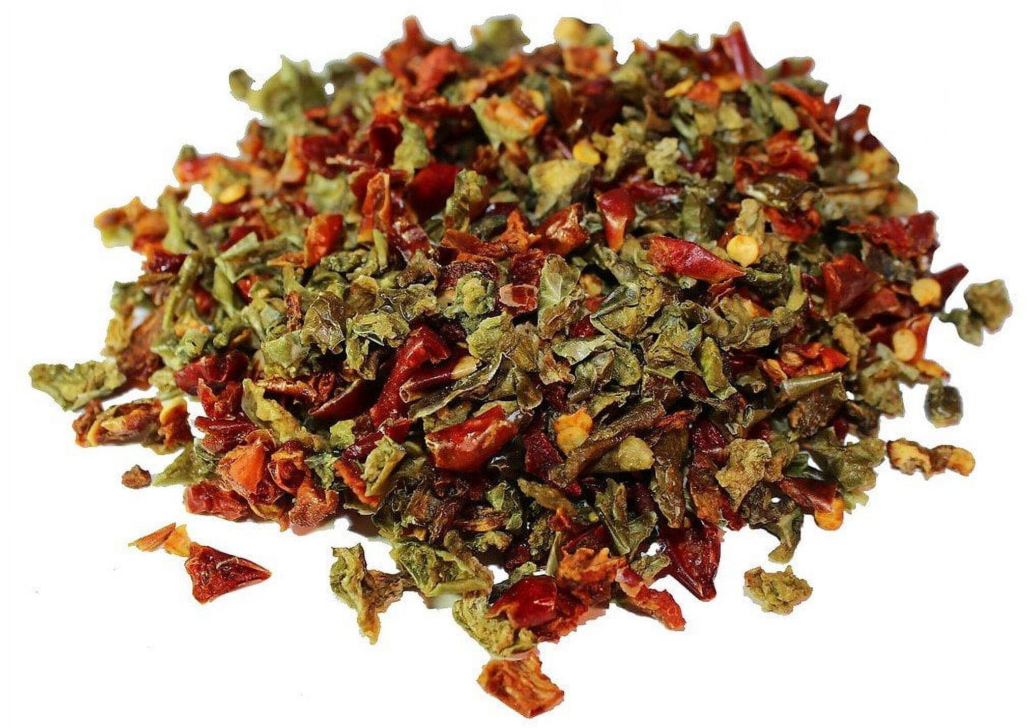 Dehydrated Dried Red and Green s Mix by , 4 Lbs Bulk Bag Mixed Flakes