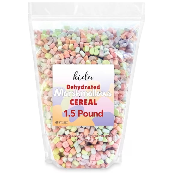 Dehydrated Marshmallow Bits 1.5 Pound Resealable Bulk Bag Cereal Assorted Colors And Shapes, Perfect For Easter, Saint Patrick's Day Celebration