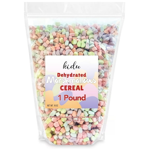 Dehydrated Marshmallow Bits 1 Pound Resealable Bulk Bag Cereal Assorted Colors And Shapes, Perfect For Easter, Saint Patrick's Day Celebration
