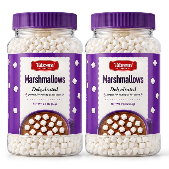 Dehydrated Marshmallow Bits - Vanilla Flavored Mini Marshmallows 2.6 oz Each (2 Bottles) - Holiday Marshmallow Topping for Hot Chocolate, Cocoa Bars, Baking & Snacks