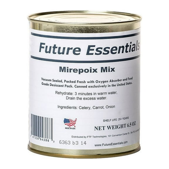 Dehydrated Mirepoix Mix Carrots Celery Onions 25 Year Shelf Life 6.5 Oz Can