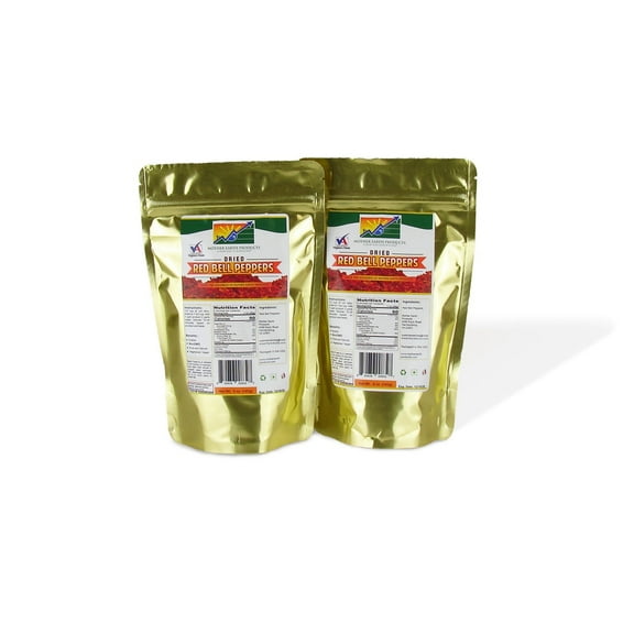 Dehydrated Red Bell Pepper 2-Cup Mylar Bag Twin-Pack