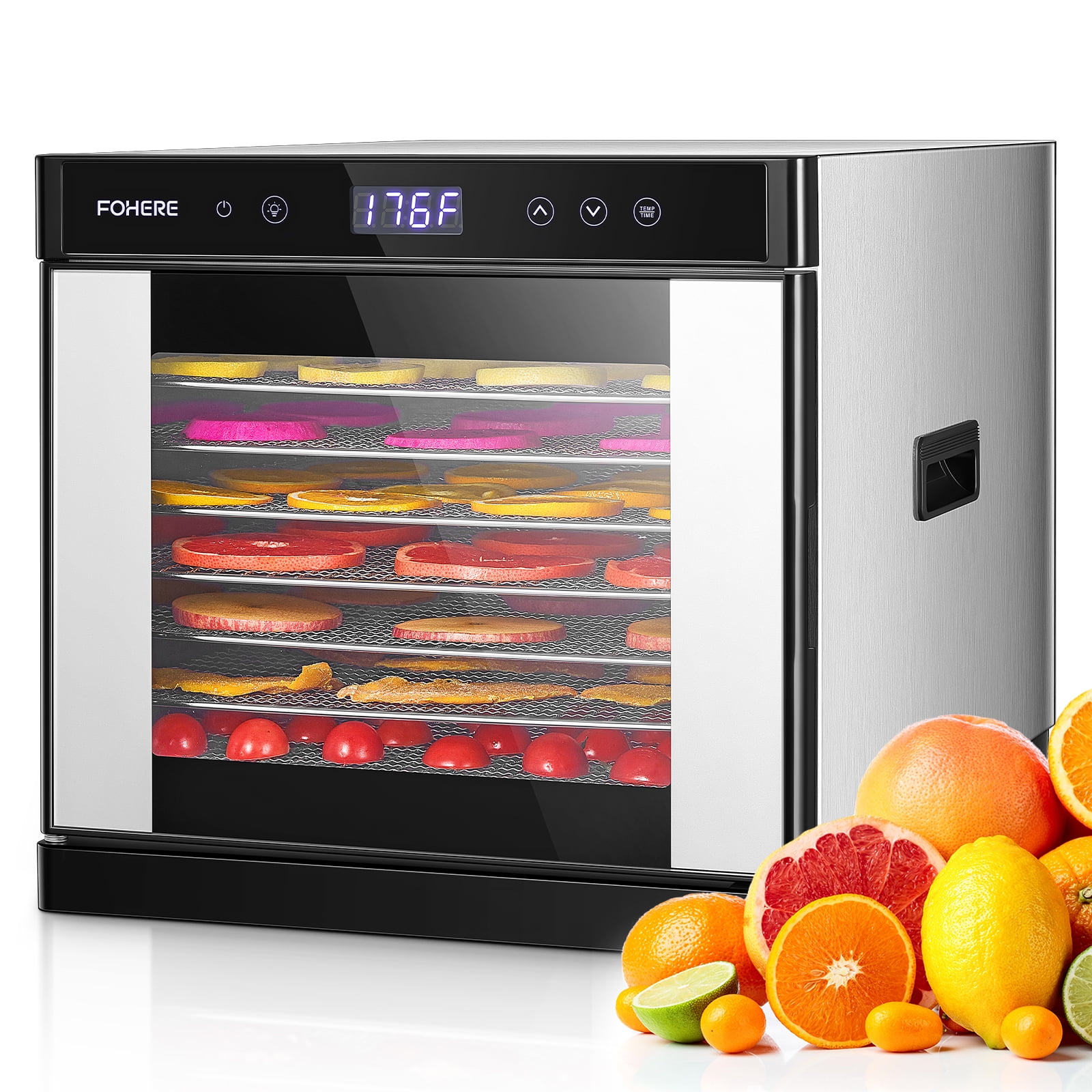 Qhomic 8 Layers Food Dehydrator, Electric Digital Food Dehydrator Machine  for Jerky, Fruit, Vegetables & Nuts, Vegetable Dryer with Timer and
