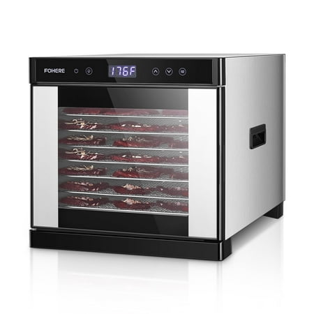 product image of Dehydrator, 176°F Temperature Control, 48H Timer, 8 Stainless Steel Trays, 800W Food Dehydrator with 8.01ft² Large Drying Space, for Jerky, Herbs, Meat, Fruit, Recipe Book Included