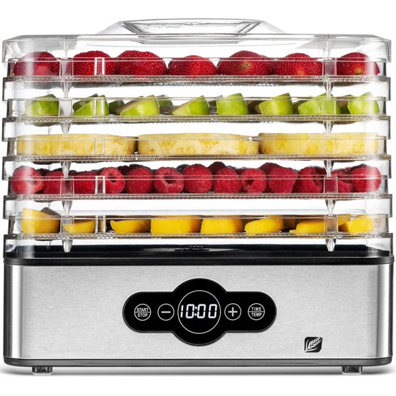 Dehydrator Machine | 5 Stackable Stainless Steel Trays, 48H Digital Adjustable Timer & Temperature Control Upto 167? Electric Dryer & Preserver for Jerky, Fruit, & Much
