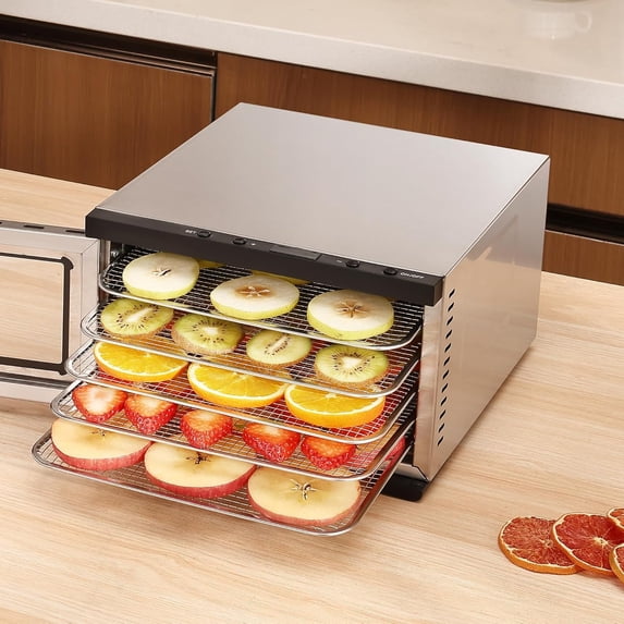 Dehydrator Machine - 5 Stainless Steel Trays, Digital Adjustable Timer ...