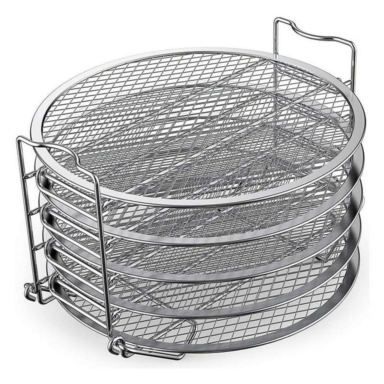 Dehydrator Rack Stainless Steel Stand Accessories Compatible with for Ninja Foodi Pressure Cooker and Air Fryer 6.5, Silver