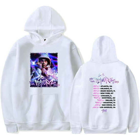 Dei V Los Flavorz USA Tour 2025 Merch Hoodie Pockets Drawstring Unisex Hooded Sweatshirt Fashion Clothing