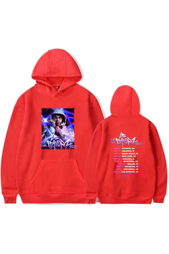 Dei V Los Flavorz USA Tour 2025 Merch Hoodie Pockets Drawstring Unisex Hooded Sweatshirt Fashion Clothing