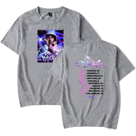 Dei V Los Flavorz USA Tour 2025 Merch Short Sleeve T-shirt Unisex Fashion Crew Neck Top