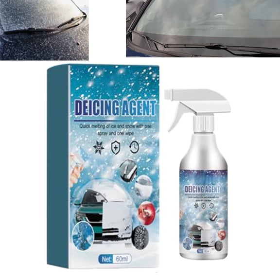 Deicer for Car Windshield, 60ml Auto Ice Remover, Car Glass Ice Melting Spray, Fast Acting Winter Defroster Spray, for Trucks RVs SUVs  Seekers Cold Weather Travelers Commute Road Trips