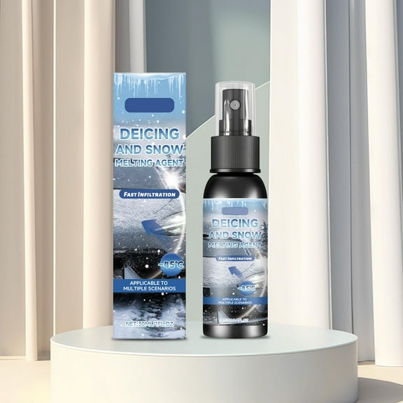 Deicer Spray for Car Windshield, Auto Windshield Deicing Spray Ice & Snow Melting Agent, Rearview Mirror Deicer Agent for Car SUV 1oz Spray-Small