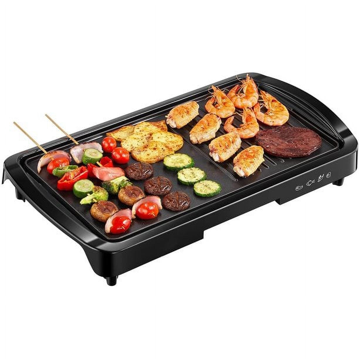 Deik Electric Griddle, 20 inch Smokeless Coated Griddle Pan, 2 in 1