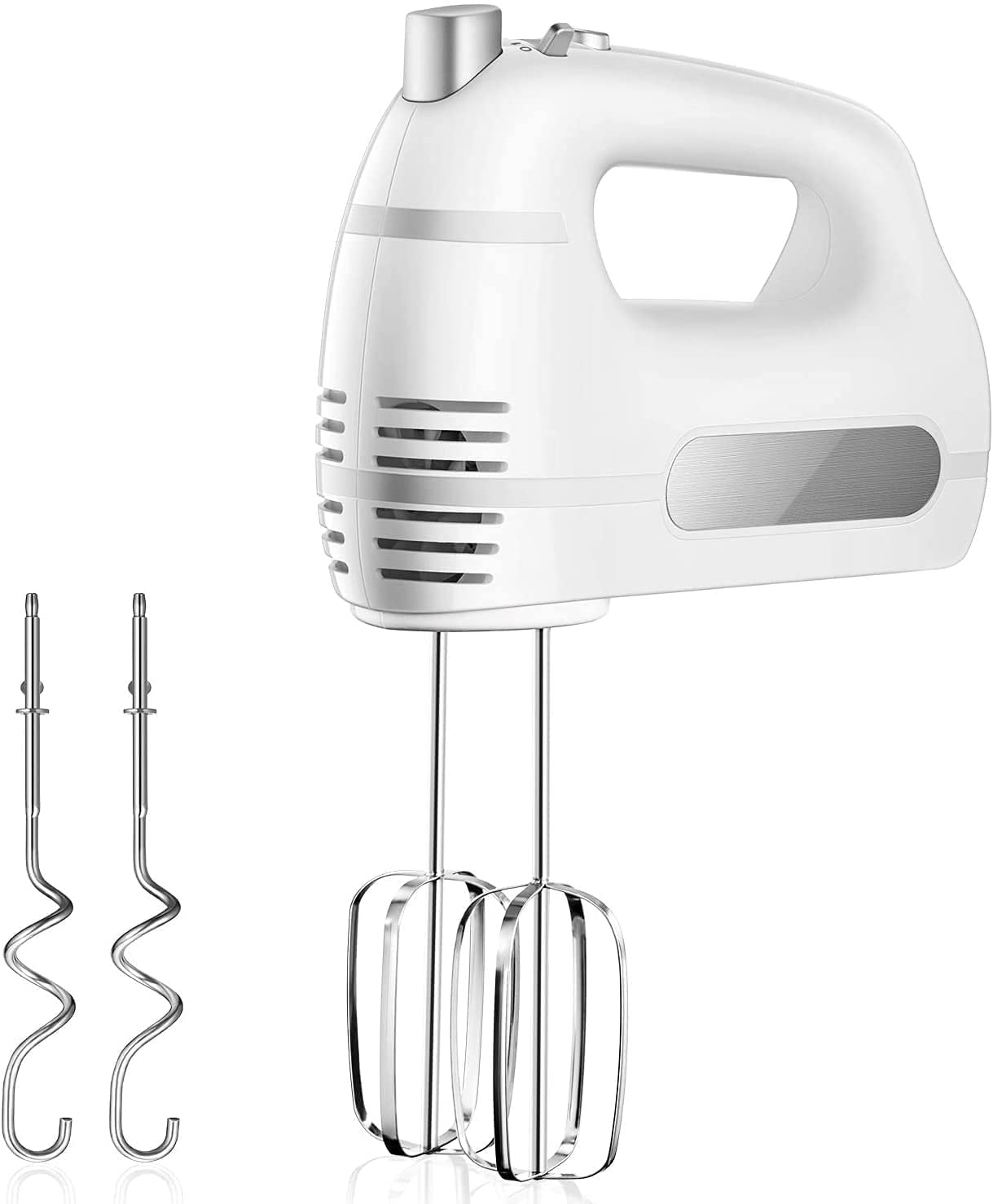  KitchenAid KHM7210ER 7-Speed Digital Hand Mixer with Turbo  Beater II Accessories and Pro Whisk - Empire Red & KHMFEB2 Flex Edge Beater  Accessory for Hand Mixer, One Size, Stainless Steel: Home